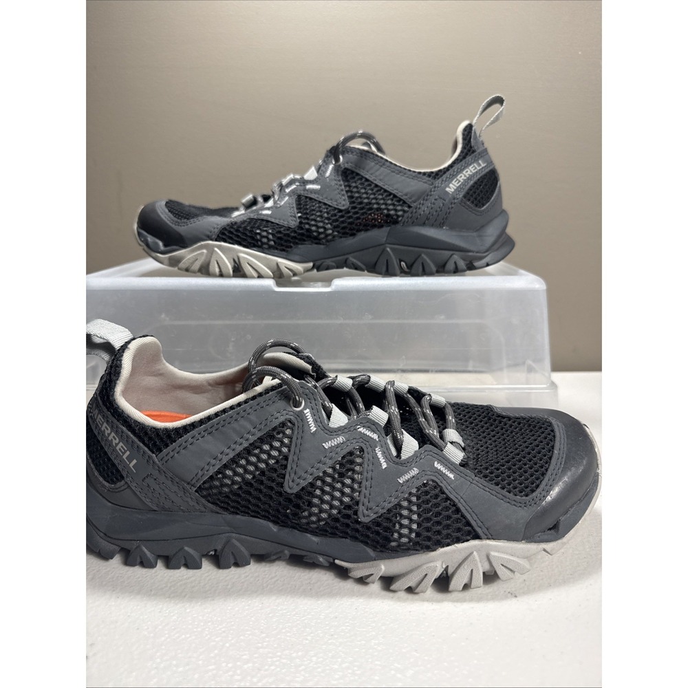 Merrell Tetrex Rapid Crest Women Size 6.5 Black/Gray Water Mesh Hiking Shoes EUC